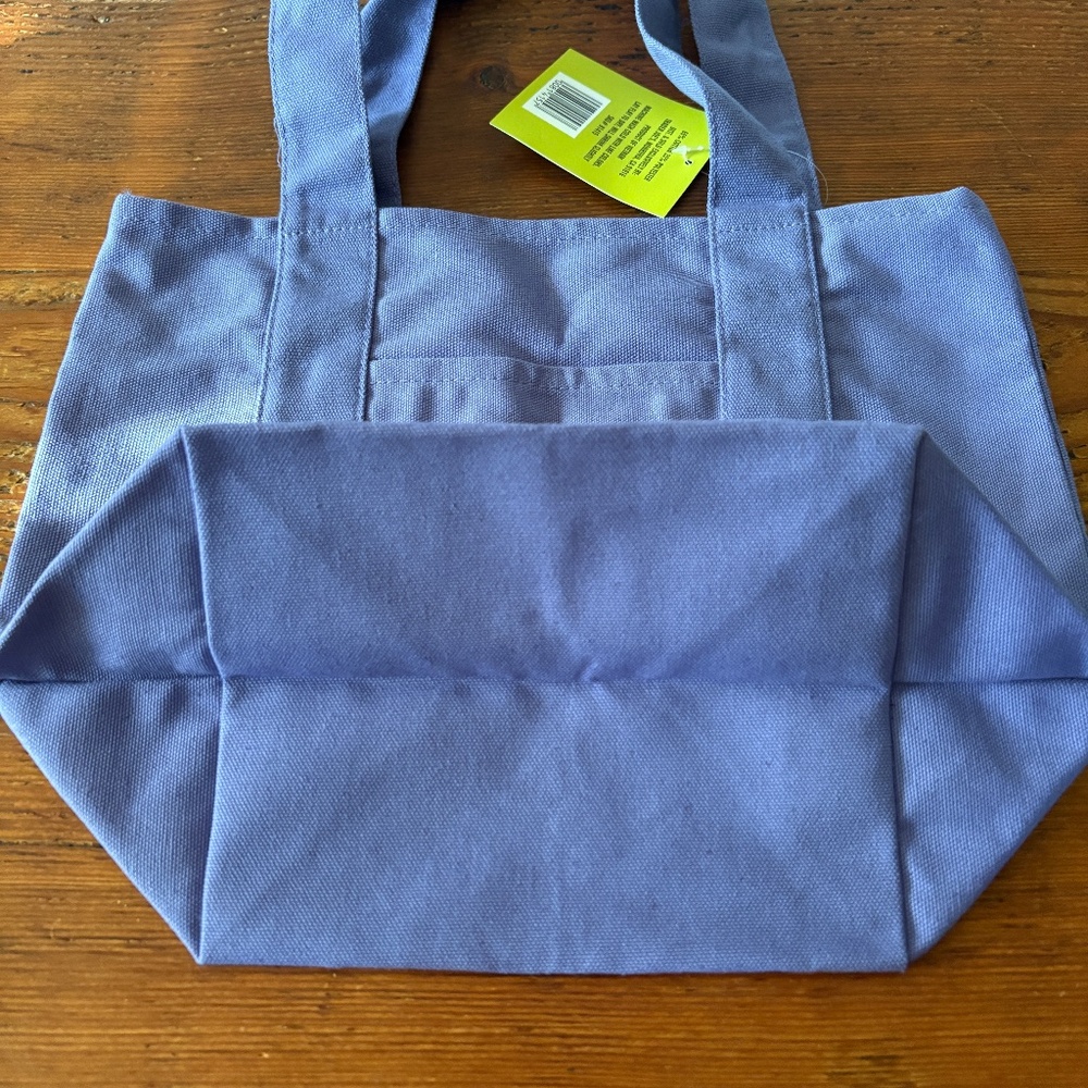 NWT Trader Joe's Mini Trick or Treat Canvas Tote Bag, Purple and Green - Picture 4 of 7